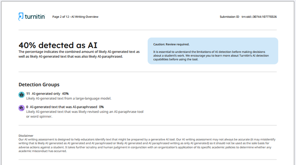 AI and Plagiarism Check Using Turnitin